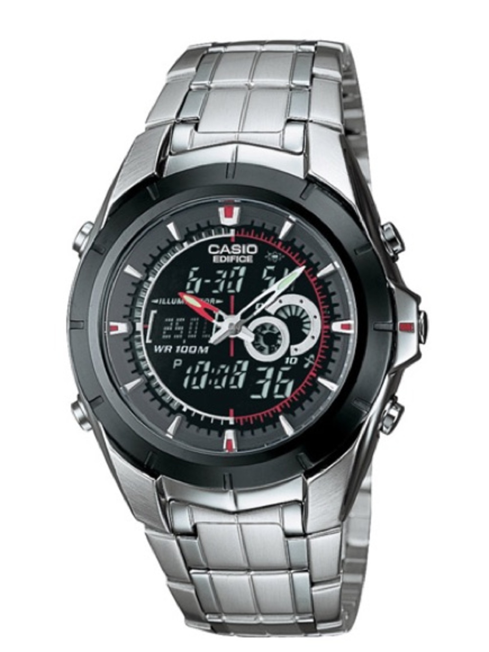 Men's Casio Digital Analog Thermometer Watch EFA119BK-1AV